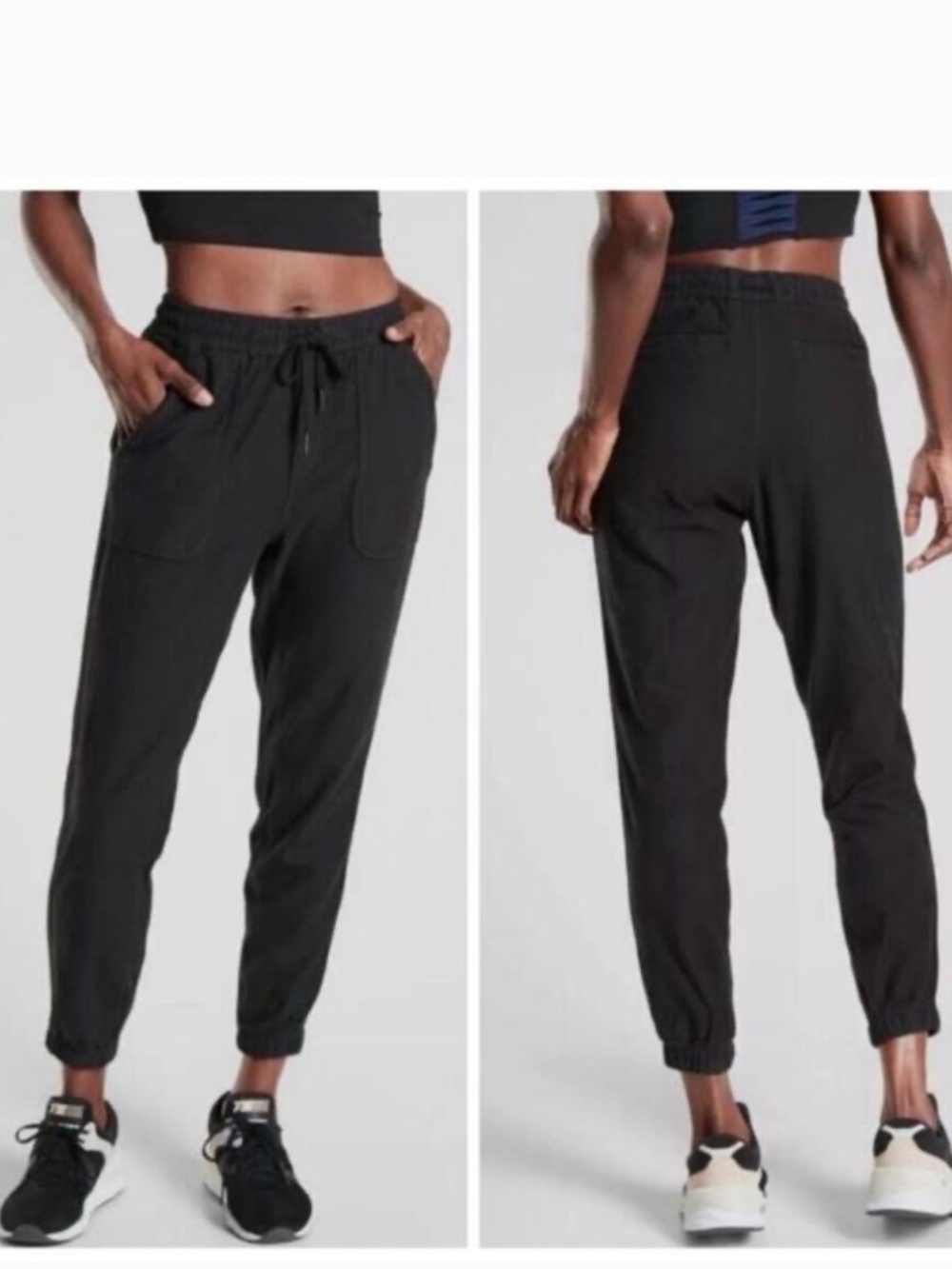 Athleta Pants Womens 0 Black Farallon Jogger Sweatpants Drawstring Stretch